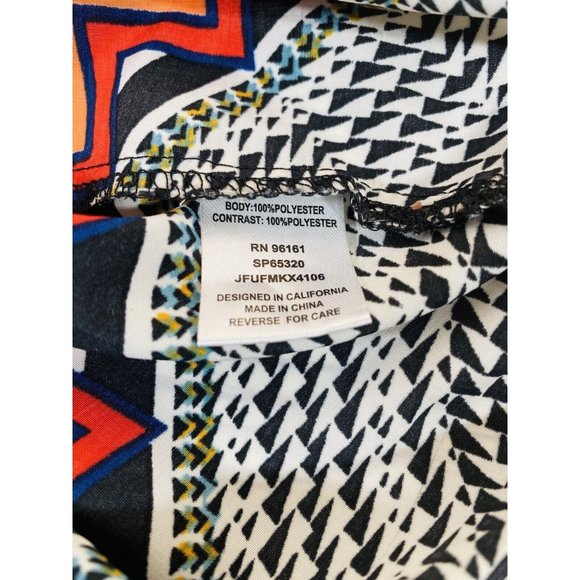 BeBop Dress Womens Large Shift Tunic Aztec Tribal Bold Print Sleeveless Back Zip - Picture 11 of 12